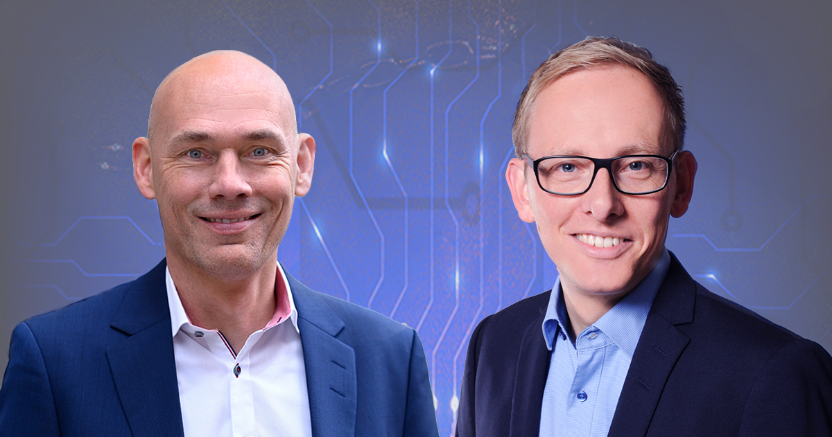 Leiten das Projektteam hinter dem gemeinsamen „Tech Trend Radar“: Martin Thormählen von Munich Re (links) und Daniel Grothues von ERGO 