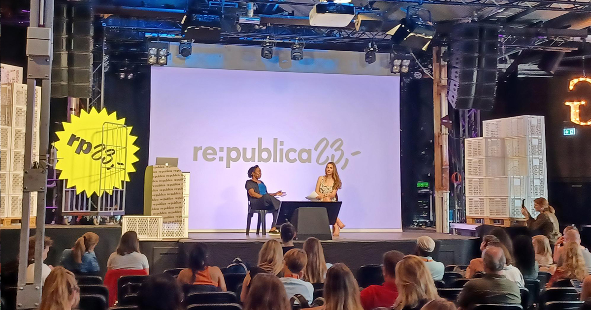 Nakeema Stefflbauer and Daria Suvorova on stage at #RP23